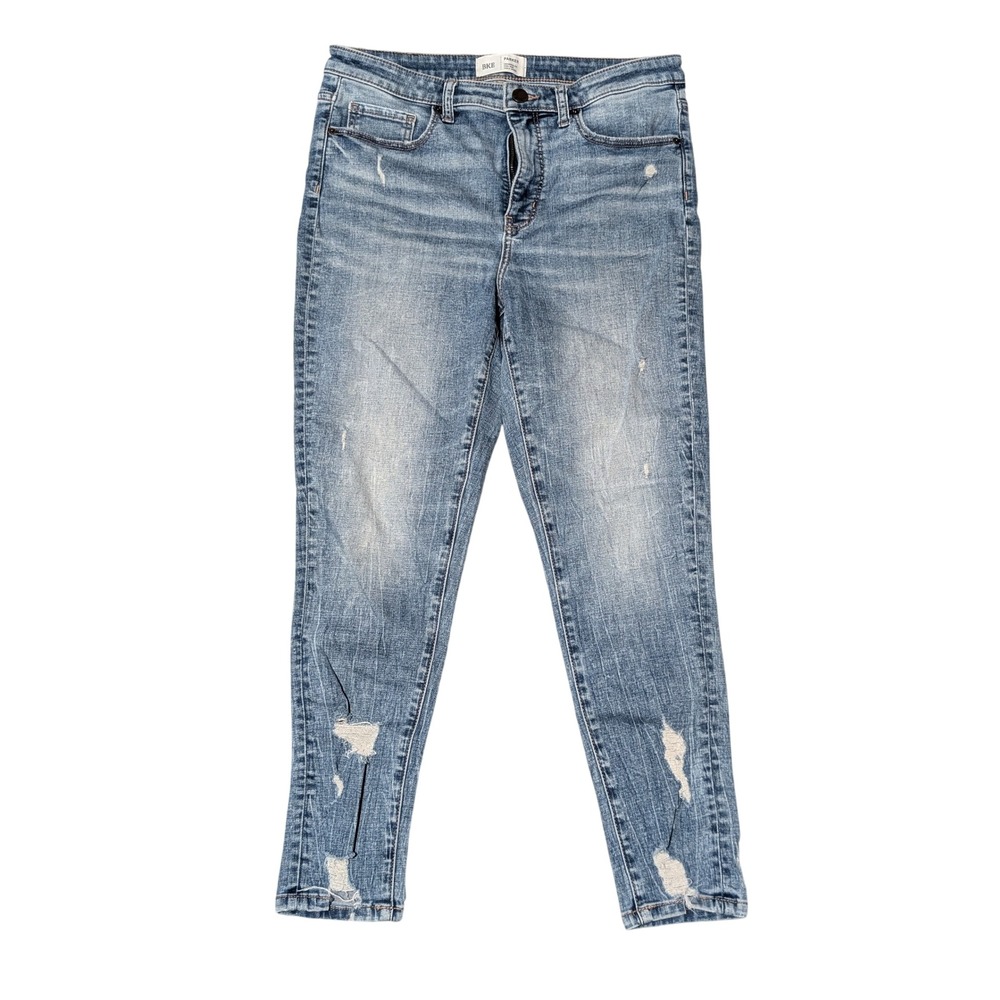 BKE Jeans Women 29x27 Blue Parker Ankle Skinny High Rise Distressed Universal
